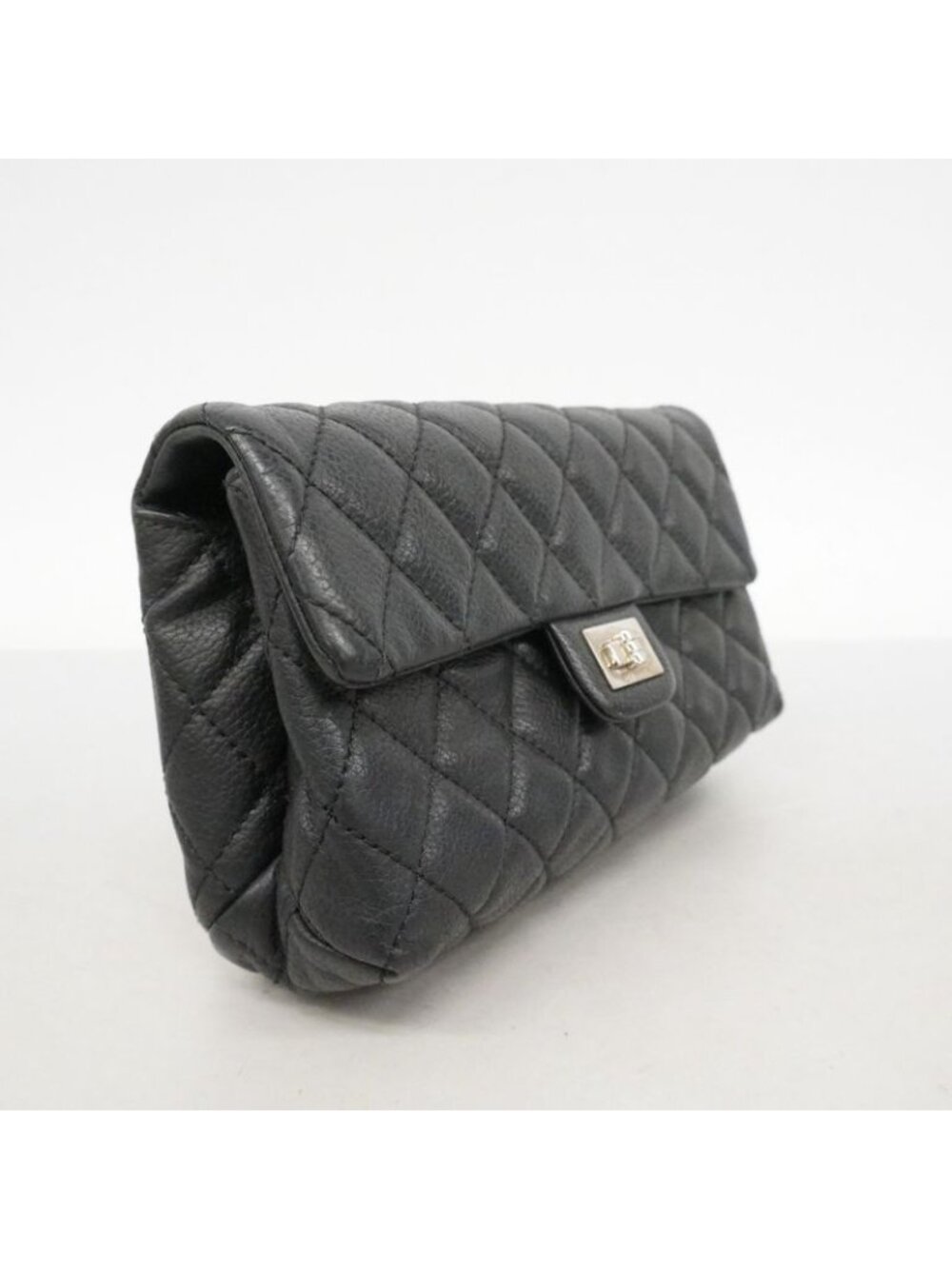 Chanel Waist Bag 2.55 Caviar Leather Black Silver - Picture 2 of 10